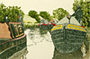 Original Etching Artwork - Narrow Boats